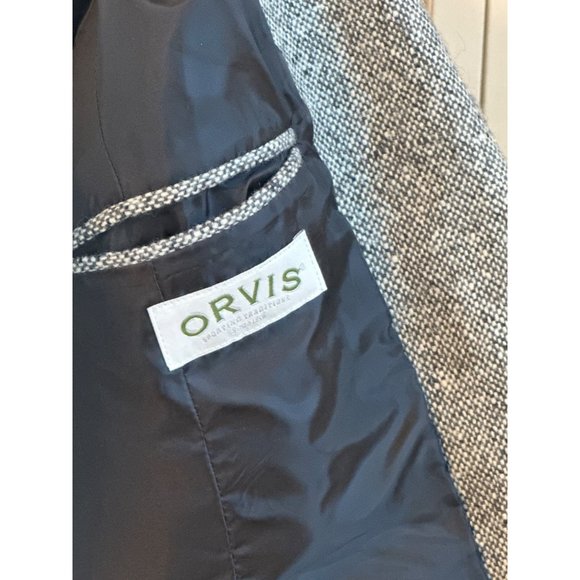 Vintage Orvis Wool Tweed Jacket Women Gray 12 Blazer Single Button Double Pocket - Picture 8 of 8